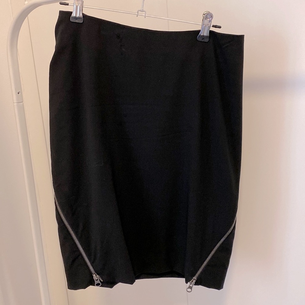 Yigal Azrouel black double zipper skirt